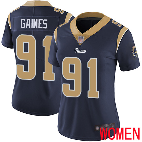 Los Angeles Rams Limited Navy Blue Women Greg Gaines Home Jersey NFL Football 91 Vapor Untouchable